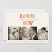 Love And Joy Geo 澄んタイポグラフィ4写真結婚s シーズンカード (正面)