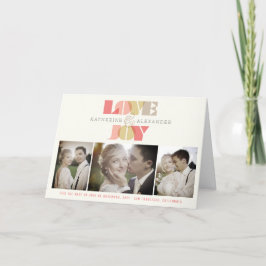 Love And Joy Geo 澄んタイポグラフィ4写真結婚s シーズンカード