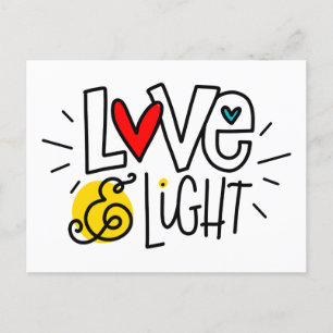 Love and Light、手で文字 ポストカード