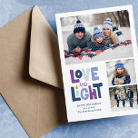 "Love and Light" 3フォトコラージュHappy Hanukka シーズンカード<br><div class="desc">「愛と光」ハッピーハヌッカフォトホリデーデザイン。</div>