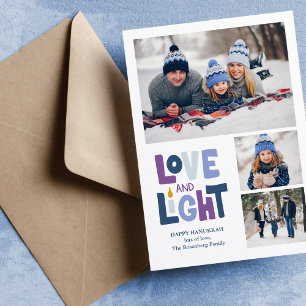 "Love and Light" 3フォトコラージュHappy Hanukka シーズンカード