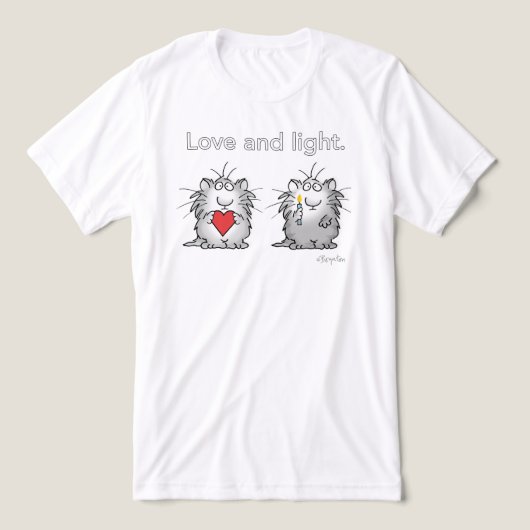 LOVE AND LIGHT by Sandra Boynton トライブレンドTシャツ (デザイン正面)