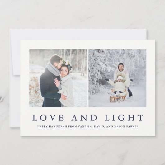 Love and Light | Modern Hanukkah Two Photo シーズンカード (正面)