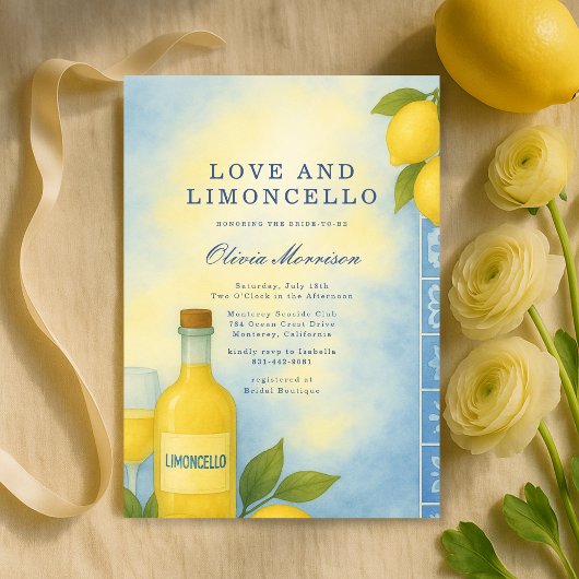 Love and Limoncello Italian Bridal Shower 招待状