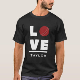 Love And Live Cricket Sports Fan Custom Name Tシャツ