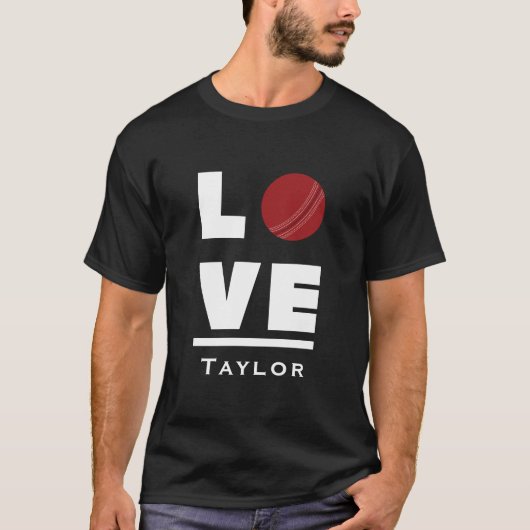 Love And Live Cricket Sports Fan Custom Name Tシャツ (正面)