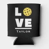 Love And Live Pickleball Sports Fan Custom Name 缶クーラー (正面)