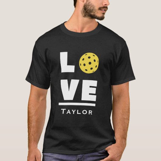 Love And Live Pickleball Sports Fan Custom Name Tシャツ (正面)