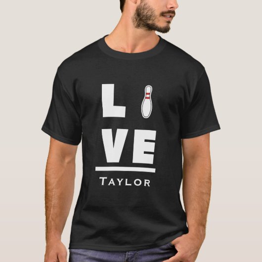 Love And Live Tenpin Bowling Bowler Sport Fan Name Tシャツ (正面)