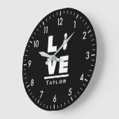Love And Live Tenpin Bowling Bowler Sports Fan ラージ壁時計 (傾斜)