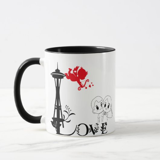 Love and Monument Personalized Mug マグカップ (左)