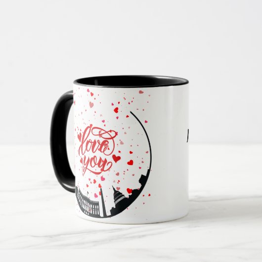 Love and Monument Personalized Mug マグカップ (正面左)