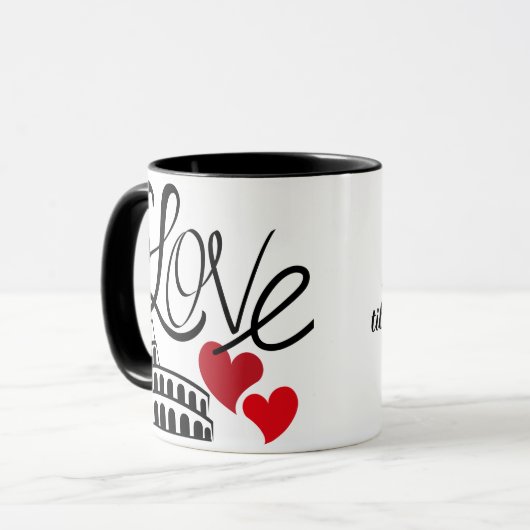 Love and Monument Personalized Mug マグカップ (正面左)