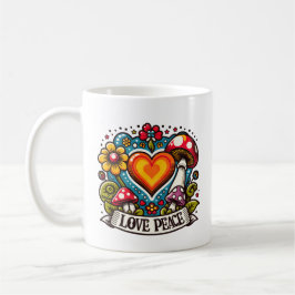 Love and Peace Heart – Inspirational コーヒーマグカップ