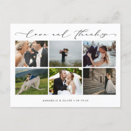 Love And Photo Collage感謝していが結婚お礼 ポストカード