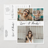 Love And Script感謝してい大学院写真コラージュ ポストカード (正面/裏面)