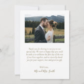 Love and Script 感謝してい Photo Collageの結婚感謝していs サンキューカード (裏面)