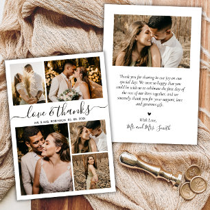Love and Script 感謝してい Photo Collageの結婚感謝していs サンキューカード