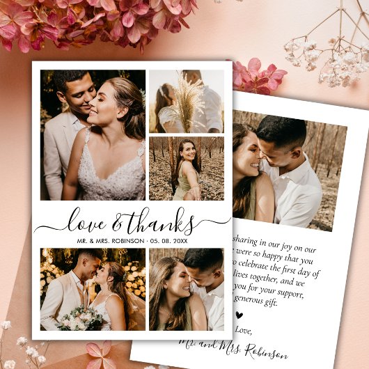 Love and Script 感謝してい Photo Collageの結婚感謝していs サンキューカード