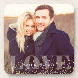 Love and Sparkles Photo コースター<br><div class="desc">Elegant and simple personalized photo design perfect for mother's day,  as a wedding or anniversary gift,  graduation gift,  etc.</div>