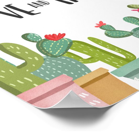 Love and Tacos Fiesta Table Sign ポスター (角)