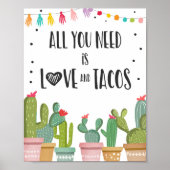 Love and Tacos Fiesta Table Sign ポスター (正面)
