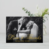 Love and Thanks | エレガントな結婚式の写真 箔招待状 (立ち正面)