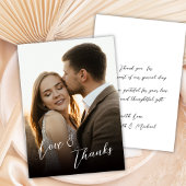 Love and Thanks 手書きスクリプト写真 ウェディング  サンキューカード