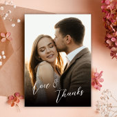 Love and Thanks 手書きスクリプト写真 ウェディング  サンキューカード