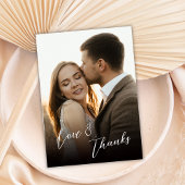 Love and Thanks 手書きスクリプト写真 ウェディング  サンキューカード