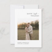 Love and Thanks | 新婚クリスマス・ボホー写真 サンキューカード (正面)