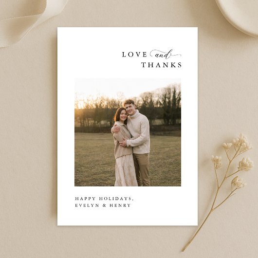 Love and Thanks | 新婚クリスマス・ボホー写真 サンキューカード