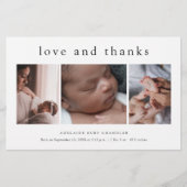 Love and Thanks 3 Photo 新生児お礼カード チラシ (正面)