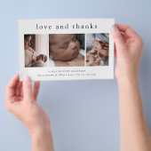 Love and Thanks 3 Photo 新生児お礼カード チラシ (ハンドル)