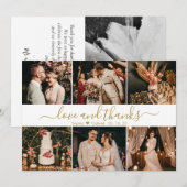 Love and Thanks 6 Photo Collage Wedding  Thank You サンキューカード (正面/裏面)