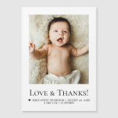 Love and Thanks Baby Photo Birth announcement (正面)
