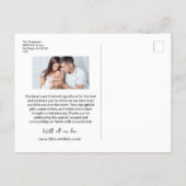 Love and Thanks Baby Photo Birth announcement ポストカード (裏面)