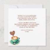 Love and Thanks Bridal Shower Wedding Coffee Theme サンキューカード (裏面)