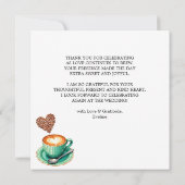 Love and Thanks Bridal Shower Wedding Coffee Theme サンキューカード (裏面)