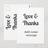 Love and thanks business name text message ポストカード (正面/裏面)
