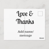 Love and thanks business name text message ポストカード (裏面)