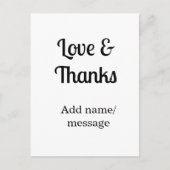 Love and thanks business name text message ポストカード (正面)