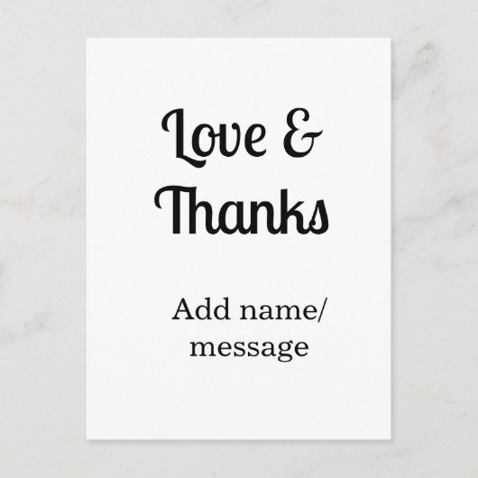 Love and thanks business name text message ポストカード (正面)