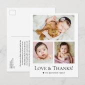 Love and Thanks Custom photo Collage Baby Shower ポストカード (正面/裏面)