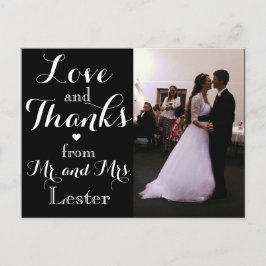 Love and Thanks from Mr. and Mrs. Wedding Postcard ポストカード
