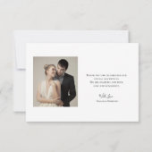 Love and Thanks minimal script ハート写真 small サンキューカード (裏面)