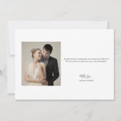 Love and Thanks Minimalist script heart photo pink サンキューカード (裏面)