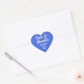 Love and Thanks Navy Blue Graduation Sticker ハートシール (封筒)