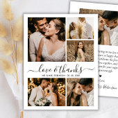 Love and Thanks Script 6 Photo Collage Wedding サンキューカード