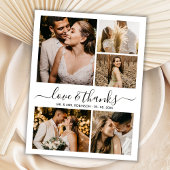 Love and Thanks Script 6 Photo Collage Wedding サンキューカード